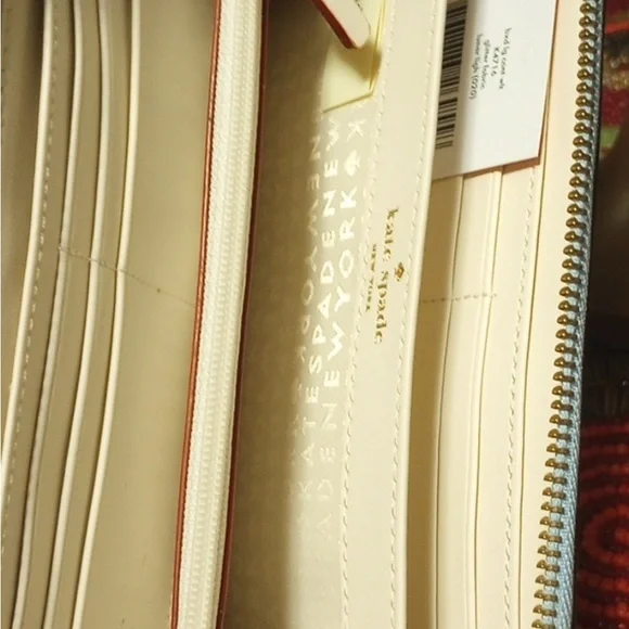 NEW KATE SPADE Zip Around Leather Wallet w/Glitter Box Perfect for Spring!! - Picture 13 of 15